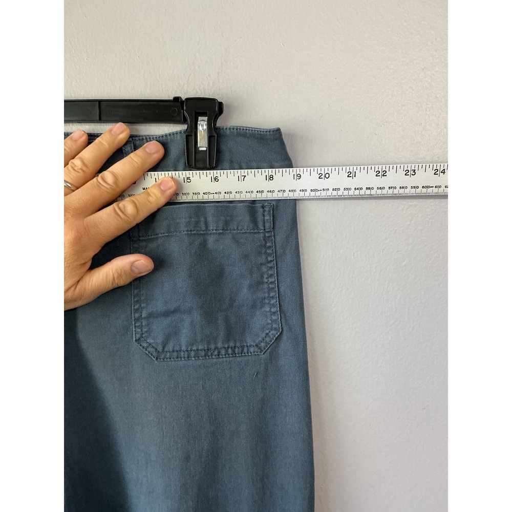 Loft Outlet High Rise Slim Wide Leg Pants Blue Teal Patch Pocket Size 14 - Picture 7 of 11
